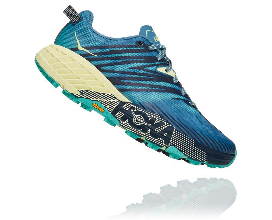 Hoka Australia One One Speedgoat 4 - Womens Trail Shoes Blue - WGBXN-8621